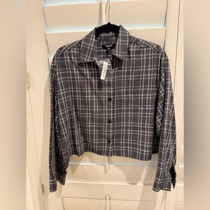 Madewell Straight-Hem Shirt in Flannel - Hthr Medium Grey Size XXS